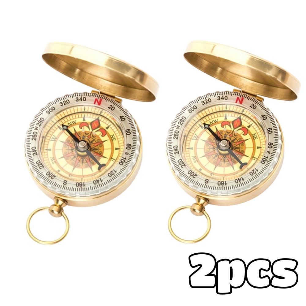 1/3pcs Copper Survival Compass with Luminous Feature Enhances Visibility for Camping Hiking Adventure Navigation Essential Tools