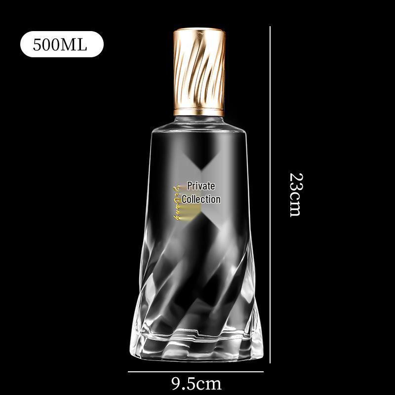 

Spiral Gradient Baijiu Glass Gift Bottle with Ruyi Design