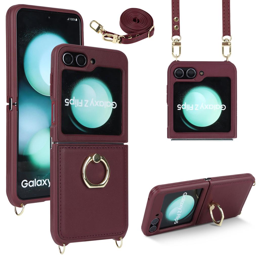 Samsung Galaxy Z Flip1 Skin Phone Case ZFlip1 Ring Holder Protective Case High-end