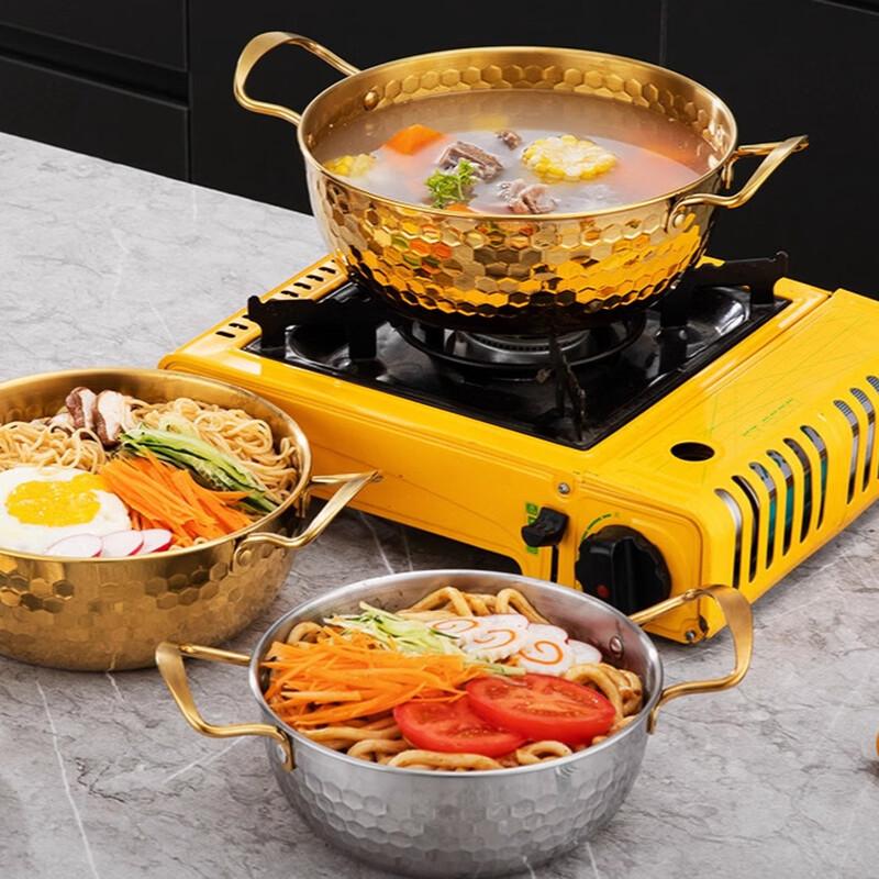 MiLing 3-teiliges koreanisches Stil gehämmertes Edelstahl-Suppentopf-Set