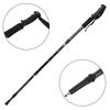 Outdoor Travel Four Section Straight Handled Trekking Pole Hiking Mountaineering Walking Stick(Black )