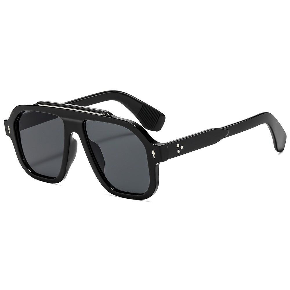 

European Fashion Oversized Square Sunglasses With Uv400 Protection For Outdoor Activities BlackFrameGrayLens