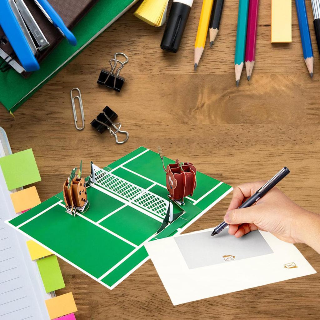 Elegant 3D Popup Tennis Theme Card for Birthdays Handmade Greeting Card with Envelope Gift for Dad Grandad Husband