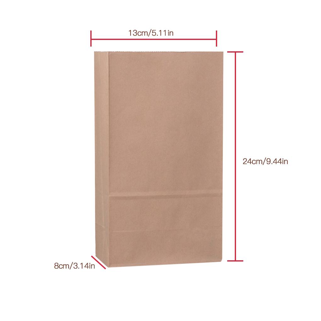 50Pcs Kraft Paper Bags Flat Grease Proof Snacks Cookie Sandwich Food
