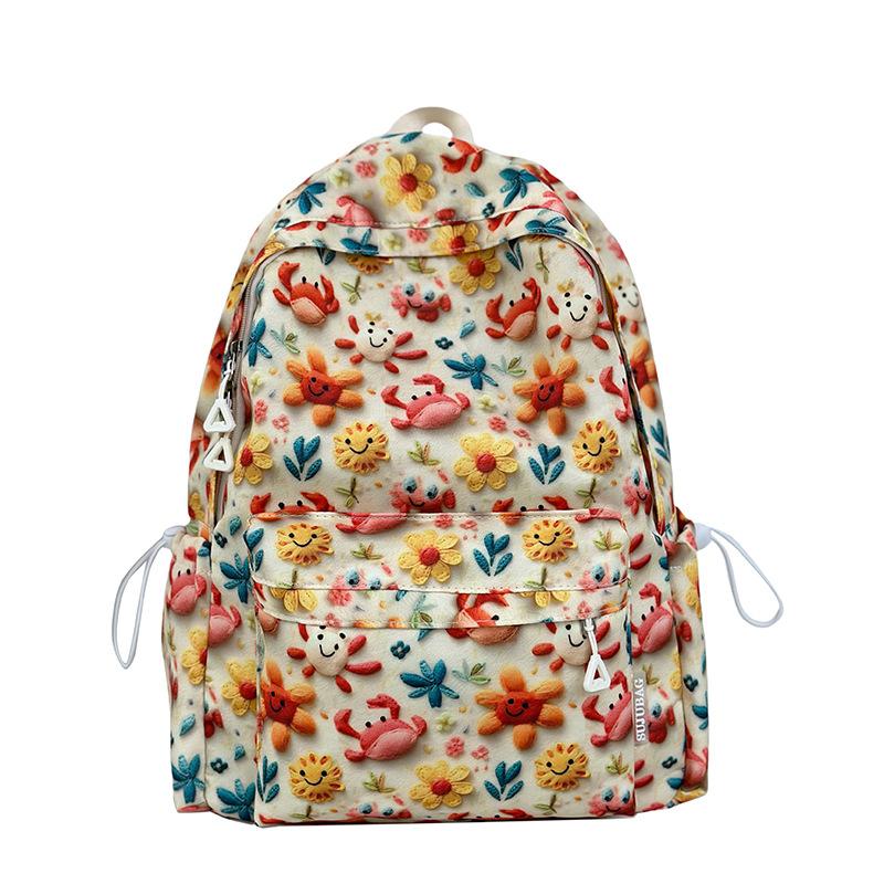 2025 autumn new backpack Japanese cartoon printed backpack campus style high school student schoolbag tide