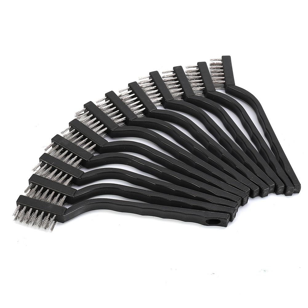 Wire Brushes Stainless Steel DIY Rust Remover 12pcs Cleaning Equipment