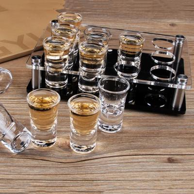 Wine Cup Holder High Stability Transparent Lightweight Square Heavy Base Shot