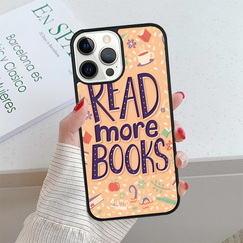 Read Books Library Bookshelf Quotes Phone Case For iPhone 17 Air 15 16 16e 14 13 12 11 Pro Max Coque For Apple PLUS Fundas