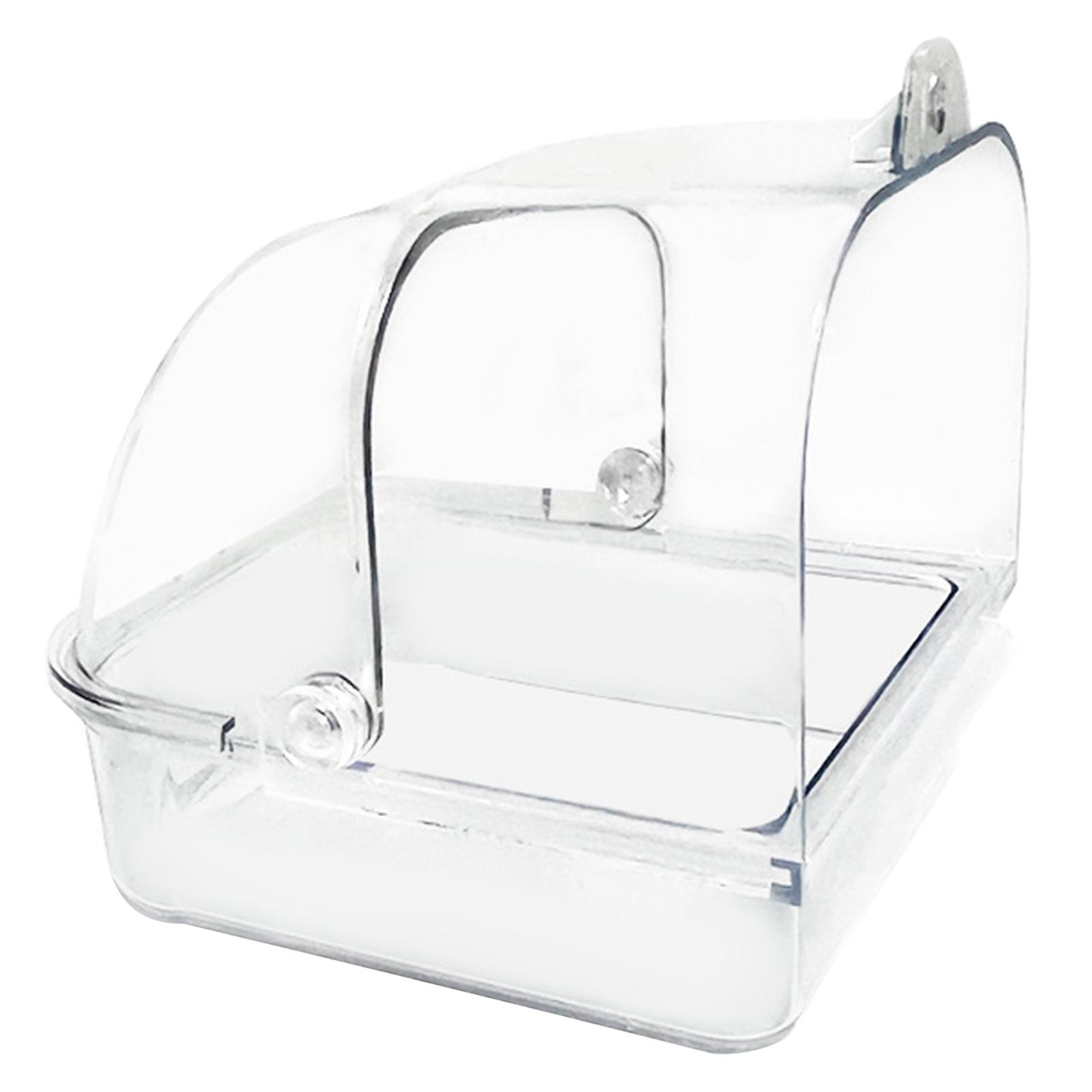 

Подвесная ванна для птиц, клетка для купания птиц, прозрачная душевая для маленьких и средних птиц, украшение для клетки для птиц белый