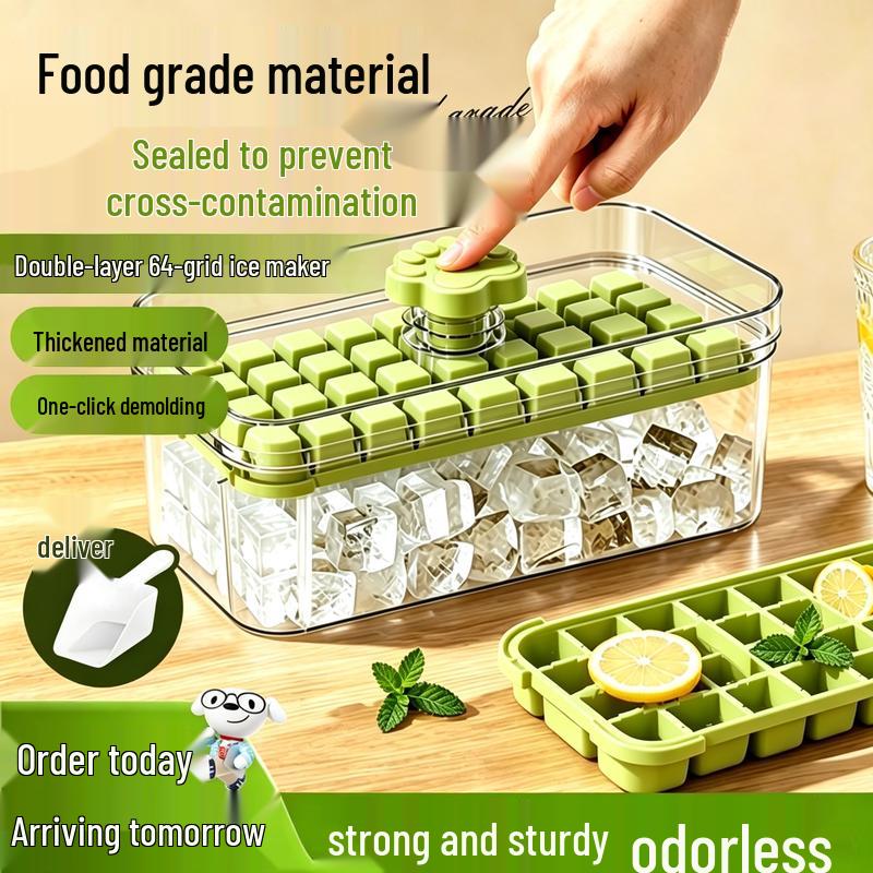 64-Grid Ice Cube Tray with Scoop