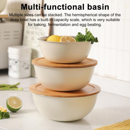 Stainless Steel Drain Basket Set with Lid Multi-Purpose Vegetable Salad Bowl Large Fine Mesh Kitchen Colander for Fruits Rice Washing