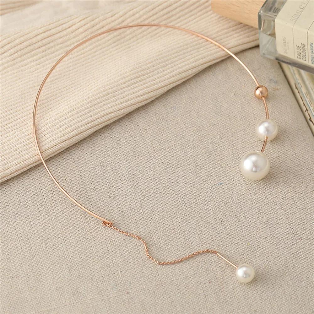 2025 New Fashion Statement Women's Pearl Clavicle Choker Necklace - Enhance Your Elegance and Style
