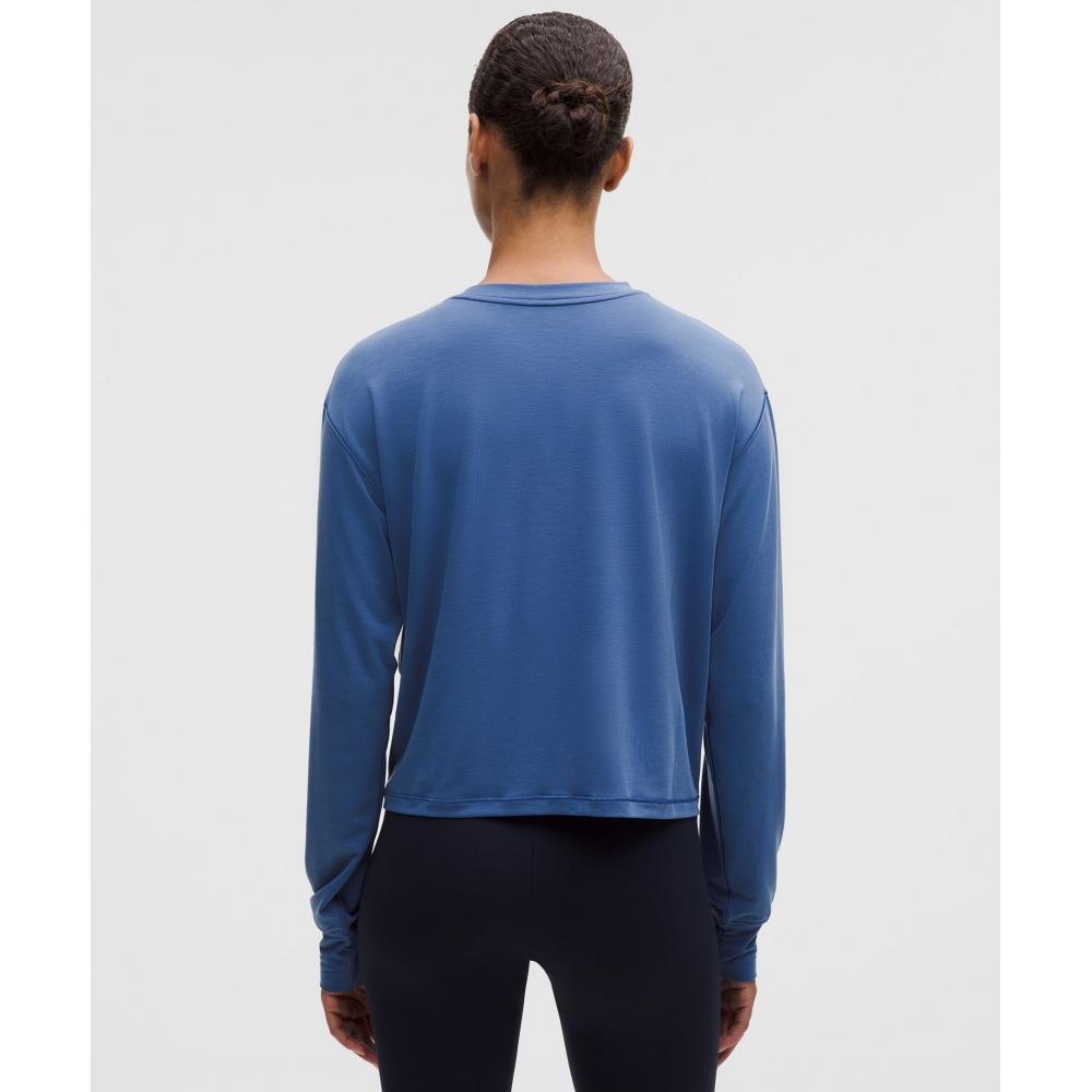 Lululemon Jersey Training Long Sleeve Shirt  Wordmark Brilliant Blue