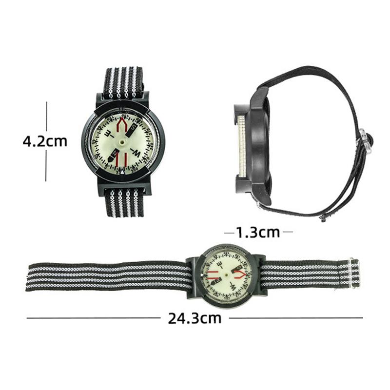 Outdoor Waterproof Compass Luminous Adjustable Dial Watch For Camping Diving Hiking