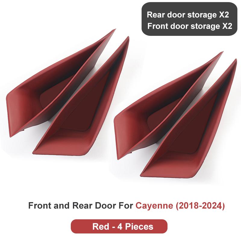 For Porsche Cayenne Macan Car Door Handle Storage Box Front Rear Door Organizer Keys Phone Holder LHD Auto Interior Accessories
