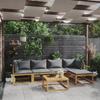 VidaXL Solid Acacia Wood Garden Lounge Set 6 Pcs with Cushion Patio Furniture Outdoor Furniture 3057624