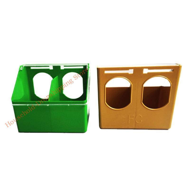 85AD Poultry Drinking Cups for Chicken Quail Hanging Plastic Feedd Bowls 2 Holes