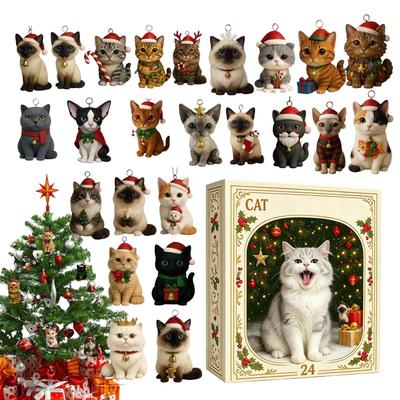 1116 Cat Countdown Calendar 11 Days Mini Cat Figurine Advent Festive Calendar Suitable for Pug Enthusiasts for Party Favors