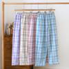 Women's 2026 Spring/Summer Japanese Plaid High-Waisted Cotton Pajama Pants - Loose Wide-Leg Casual Homewear