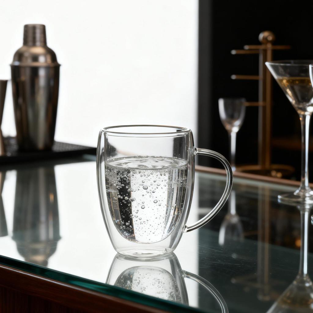 Doppelschichtige Kaffeetassen Hitzebeständiges Transparentes Trinkgeschirr Isolierglas Saftbecher Für Cappuccino Latte Tee Saft