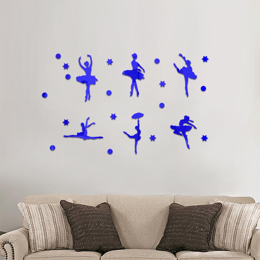 Ballet Girl Acrylic Mirror Wall Sticker for Kids' Room or Dance Studio