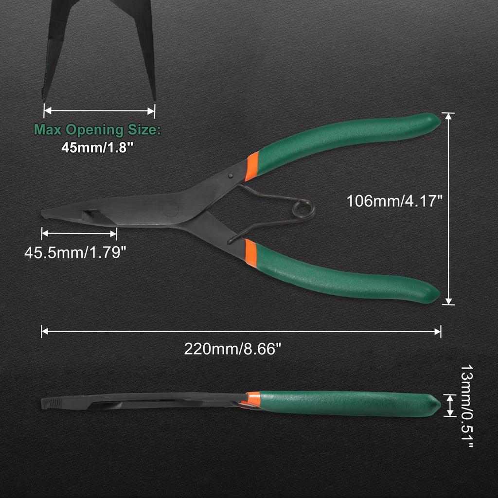 LEONTOOL Pierścień Zabezpieczający Circlip do Montażu i Konserwacji Samochodowej Precyzyjne 220mm Szczypce ze Sprężyną w Zestawie, Szczypce do Pierścieni C, Szczypce, Proste,