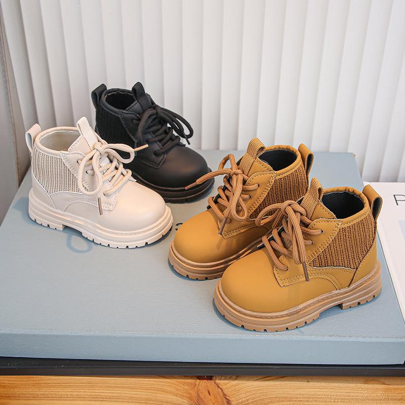 Kinder Kurzstiefel Herbst Jungen Mädchen Schöner Schuh Lässig All-Match Bequem Seitenreißverschluss Rutschfest Knöchelhoch H07275