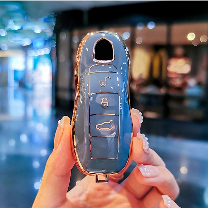 Étui de protection intelligent pour clé de voiture Porsche (Panamera, Macan, Cayenne, Cayman, Boxster, 911, 9YA, 971)