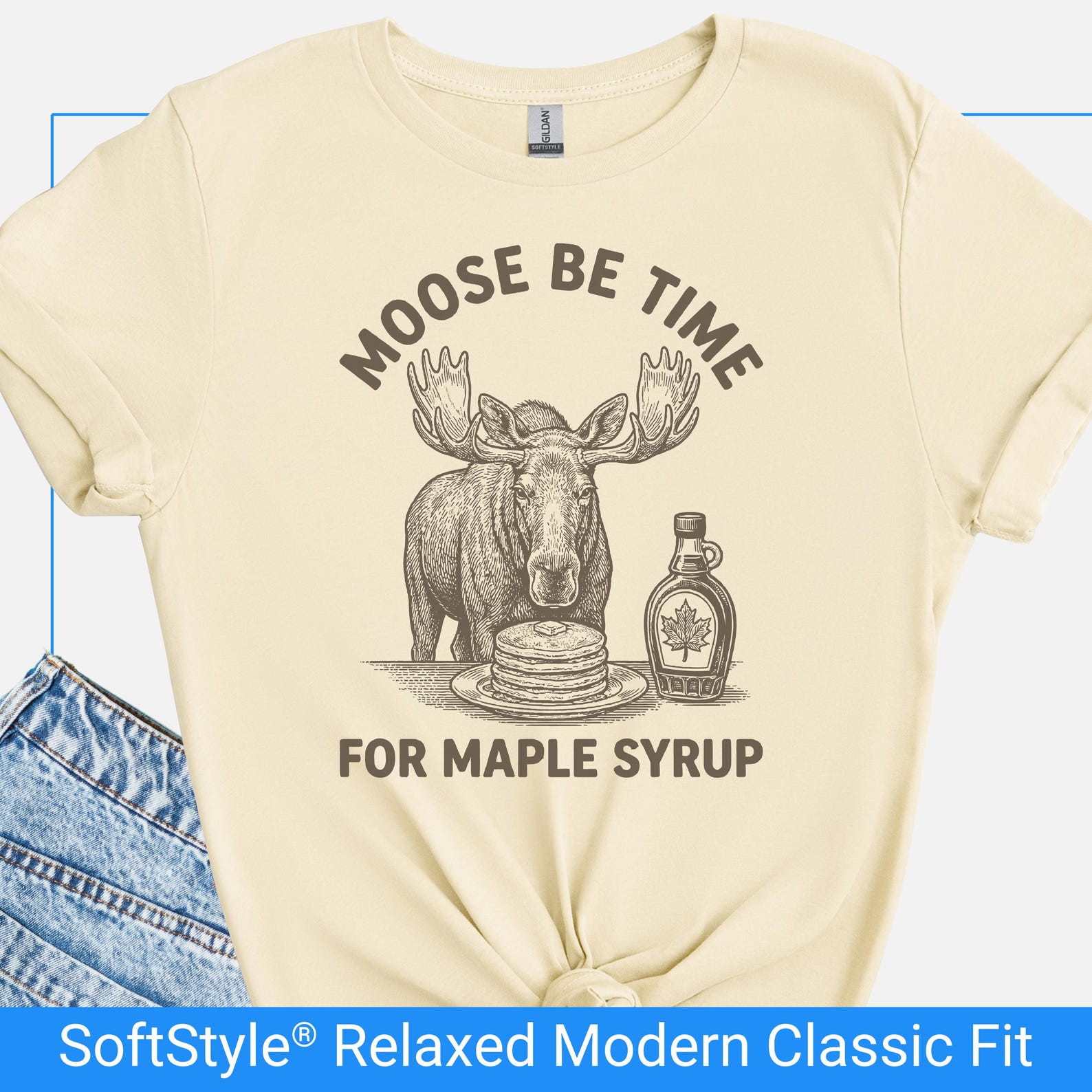 Funny Moose Maple Syrup Shirt, Moose Pun Tee, Vermont Lover Gift, Pancake Lover Graphic Tee, Sugar Shack Breakfast Humor T Shirt 2XL
