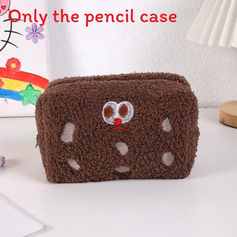 Cute Plush Sandwich Cookie Pencil Case With Large Capacity For Students And Girls
