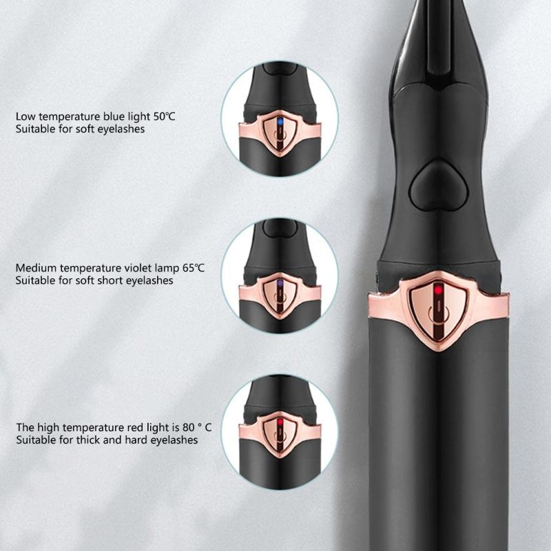 Quick Heating Lash Curler Rechargeable Mini Eyelash Styler Portable Makeup Tool for Lasting Eye Lashes Curling