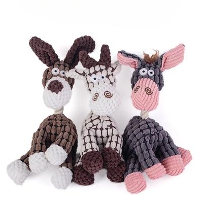 Plush Cute Dog Toy Funny Donkey Doll Animal Shape Bite Resistant Squeaky Tool Puppy Interactive Fluffy Supplies Birthday Gift
