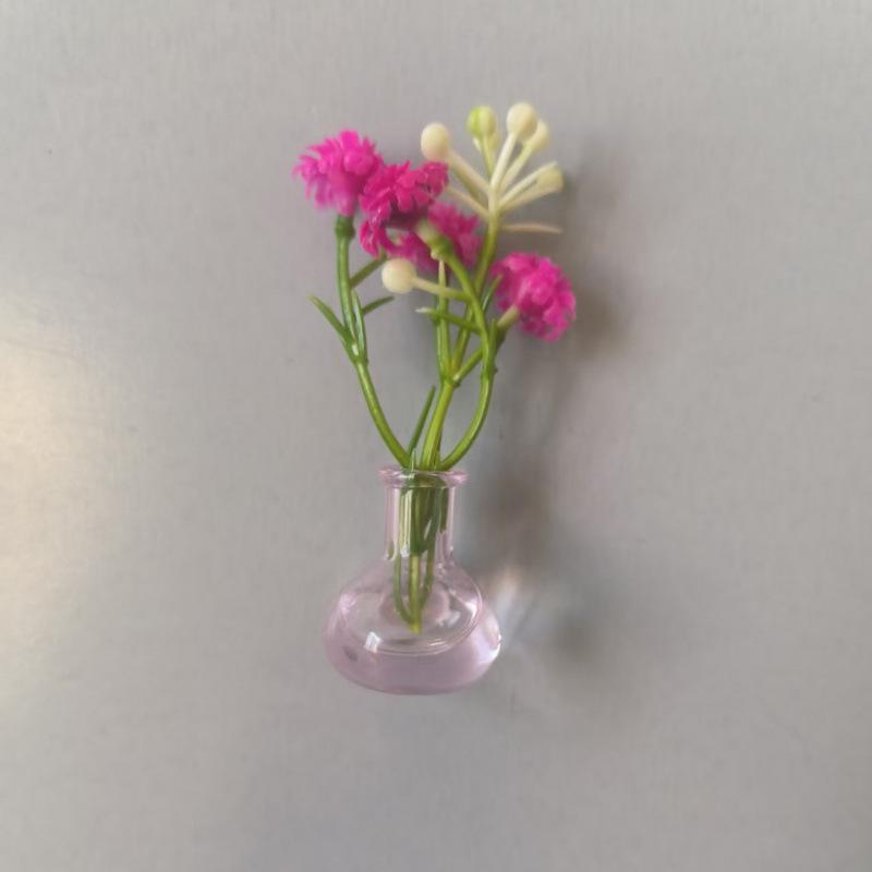 Süßes Rosa Blumen-Gürtel & Mini-Magnet-Vasen-Kühlschrank-Deko-Set