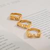 Yori Creative Stainless Steel Letter Mother's Day Ring  Fashion Waterproof Unusual Trendy Holiday Party Gifts