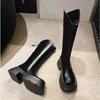 Muffin Bottom High Boots Thick Heel Thick Sole Height But Knee Long Boots Small Knight Boots Women Ins Tide