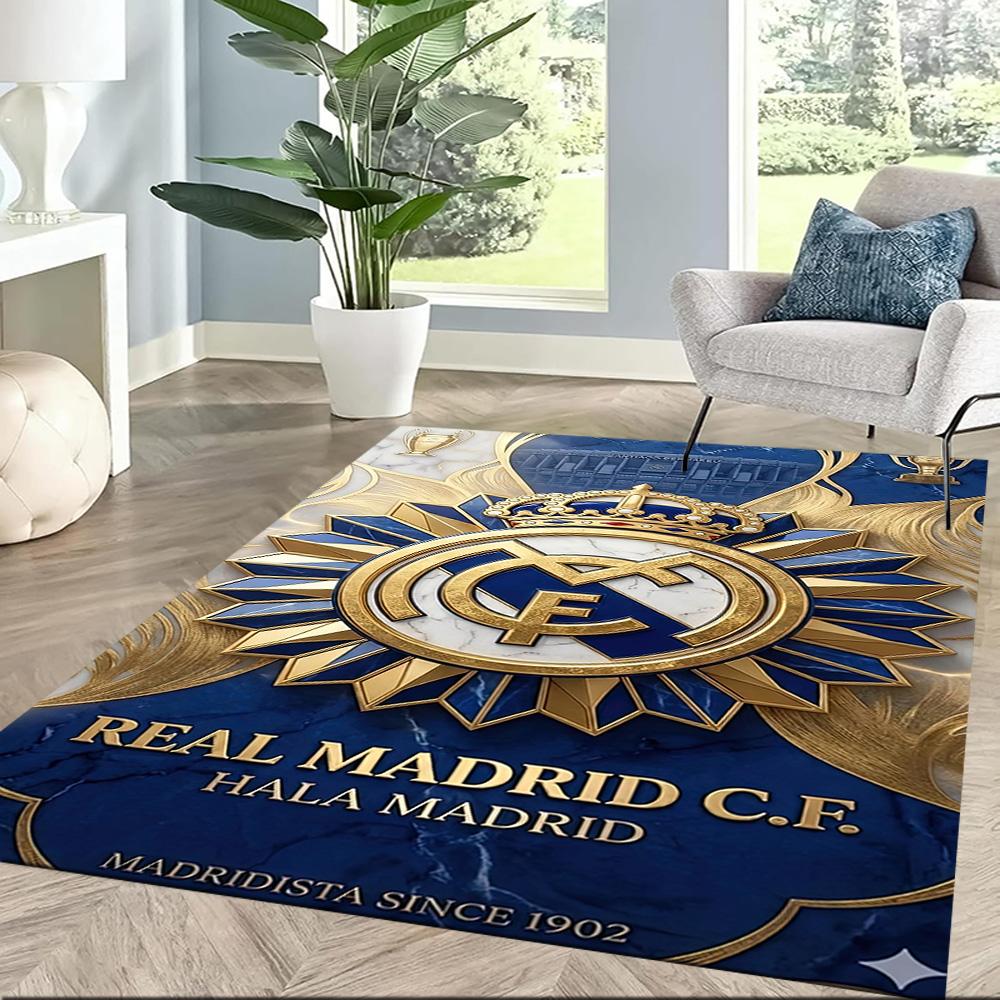 Real Madrid Bodenteppich Büroteppich Design Für Arbeitszimmer Schlafsaal Flur Spielzimmer Antirutsch Teppich Büro Heimdeko Spirituelles Geschenk