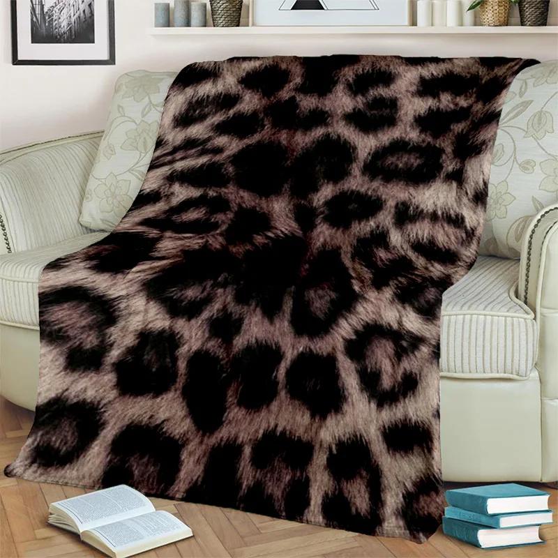 3D Wild Leopard Stripe Print Series Blanket,Soft Throw Blanket for Home Bedroom Bed Sofa Picnic Travel Office Cover Blanket Kids