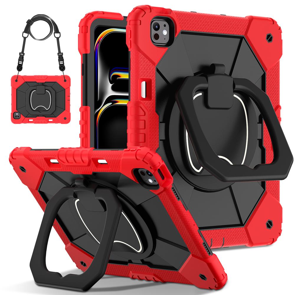 Portable Kids Tablet Cases for IPad Air13/Pro13 Pro Air 13 2026/2025 M5/M4/M3/M2 Case Cover Rotating Stand PC+Silicone Shell