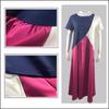 European and American Geometric Patchwork Color Block Irregular Short Sleeve Casual Dress