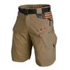 Men's Tactical Cargo Shorts with USA Flag Design, Multi-Pocket, Stretch Waist, Durable Outdoor Work Wear