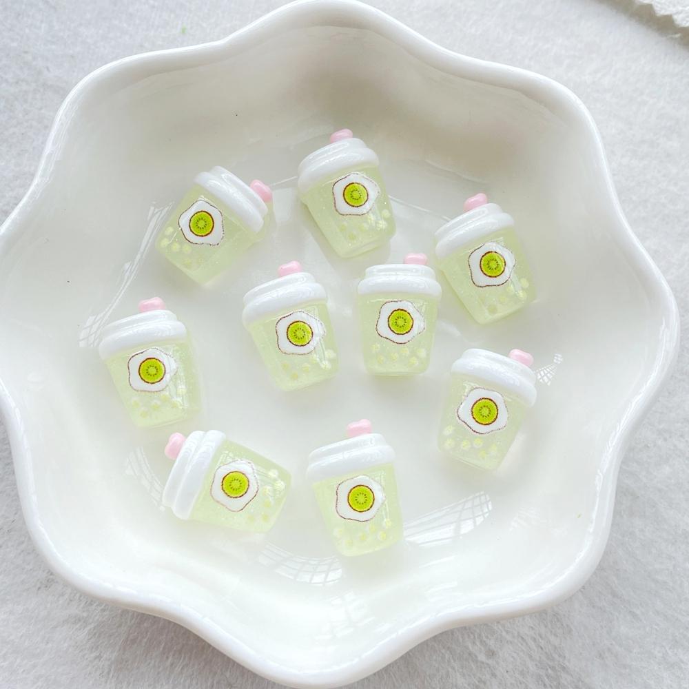 20pcs Colorful Resin Mixed Mini Fruit Strawberry, Watermelon, Milk Beverage Bottle Figurine Flatback Scrapbook Crafts DIY