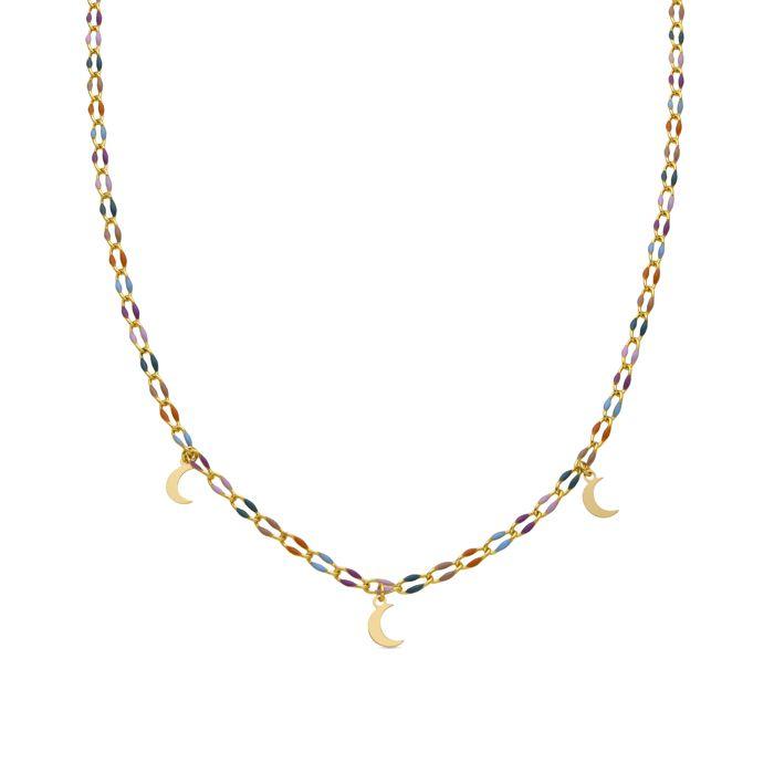 Collier - LUXENTER - Liesi - Argent 925 - Or 18k - Laque Multicolore