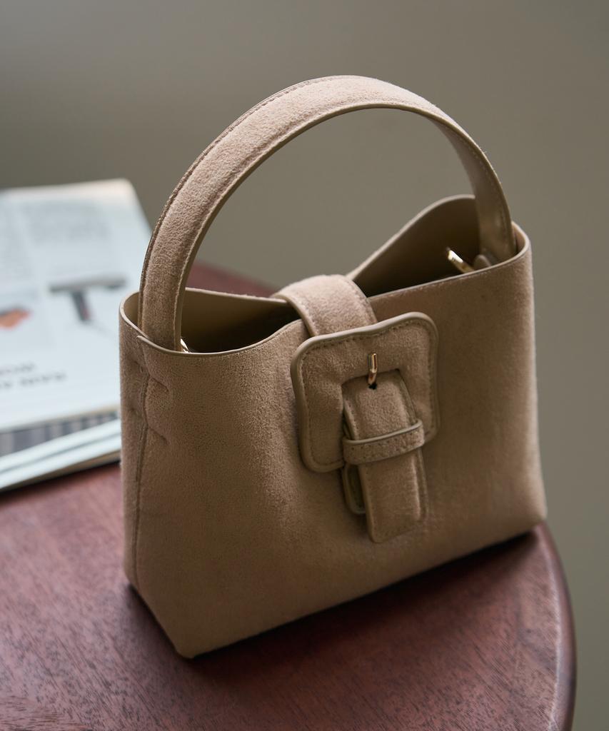 Drawfit Women Lure Suede Mini Tote Bag [D.Brown]