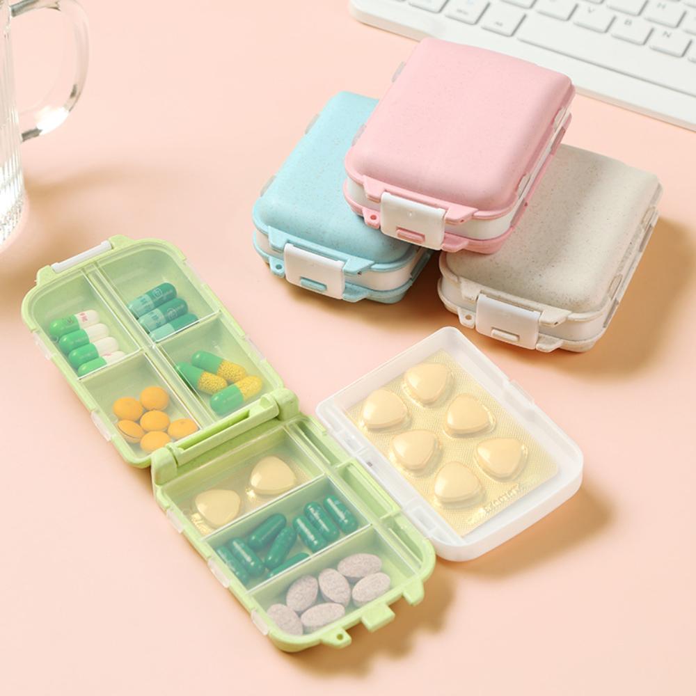 New Portable Weekly Pill Organizer 8 Grids Medicine Pill Box Small Travel Vitamin Cases Container Storage Tablet Fish Oils Tools