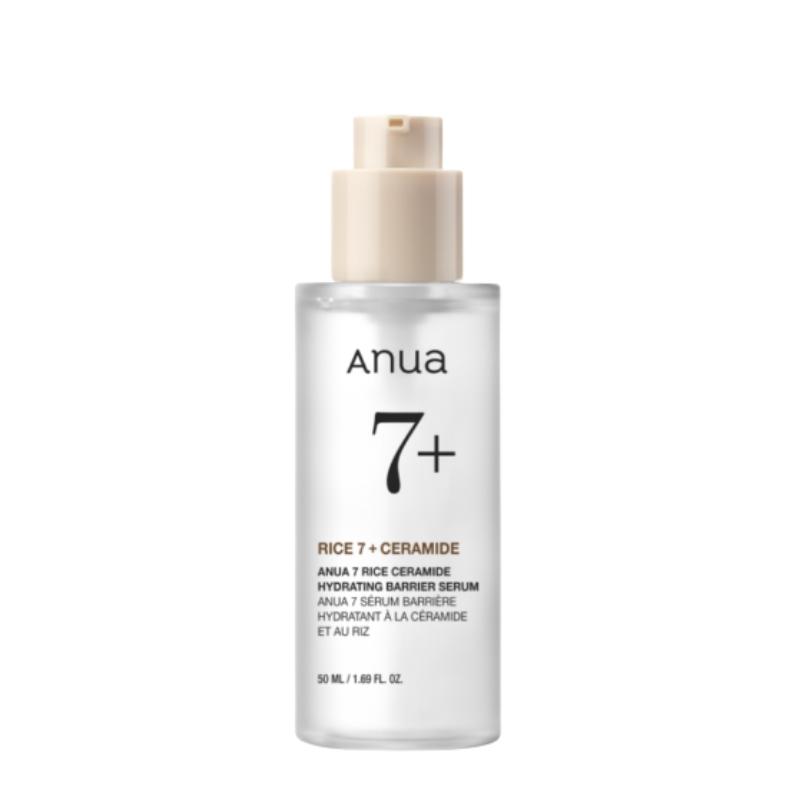 Anua 7 Rice Ceramide Hydrating Barrier Face Serum Korean Skincare 50ml Korean Rice Water Skincare | Intense Hydration & Skin Barrier Recovery