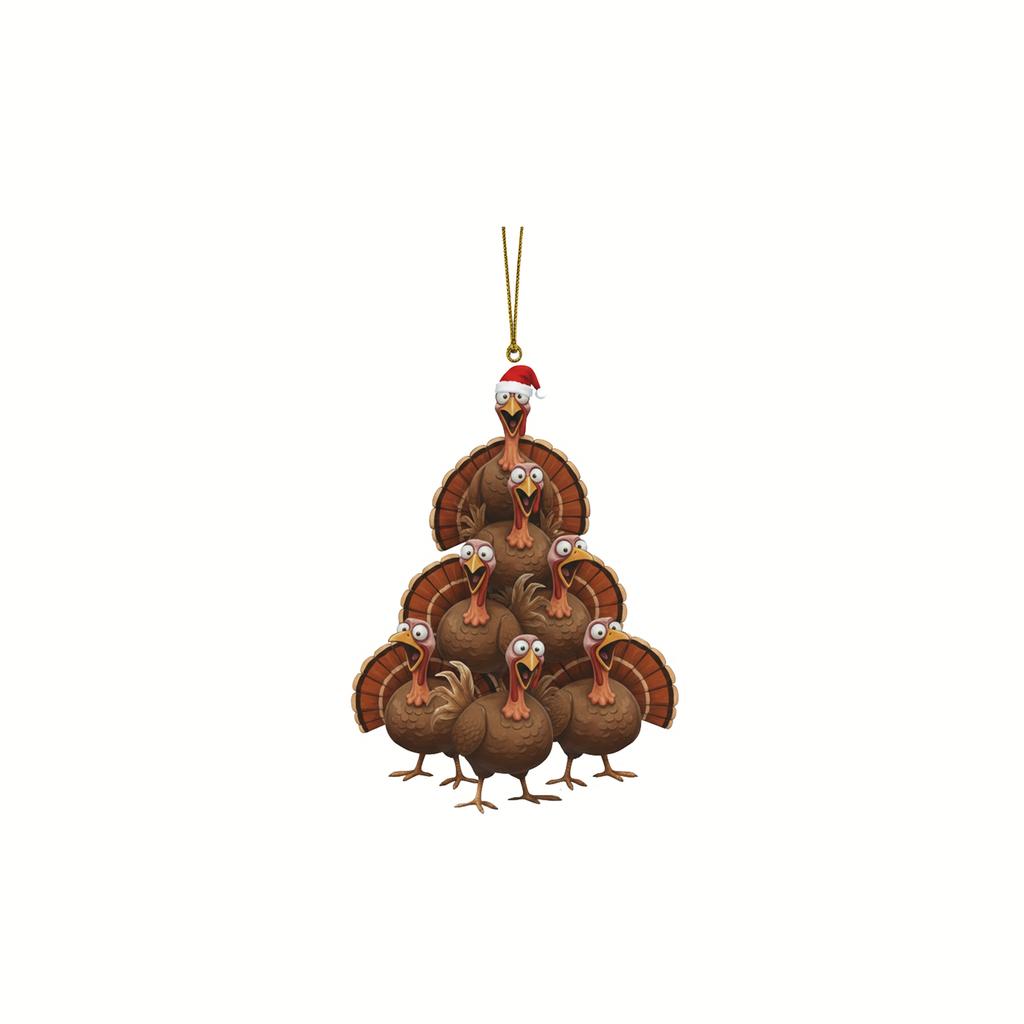 2D Thanksgiving Truthahn Anhänger, Weihnachtsbaum Anhänger, Heimdekoration, Acryl Anhänger