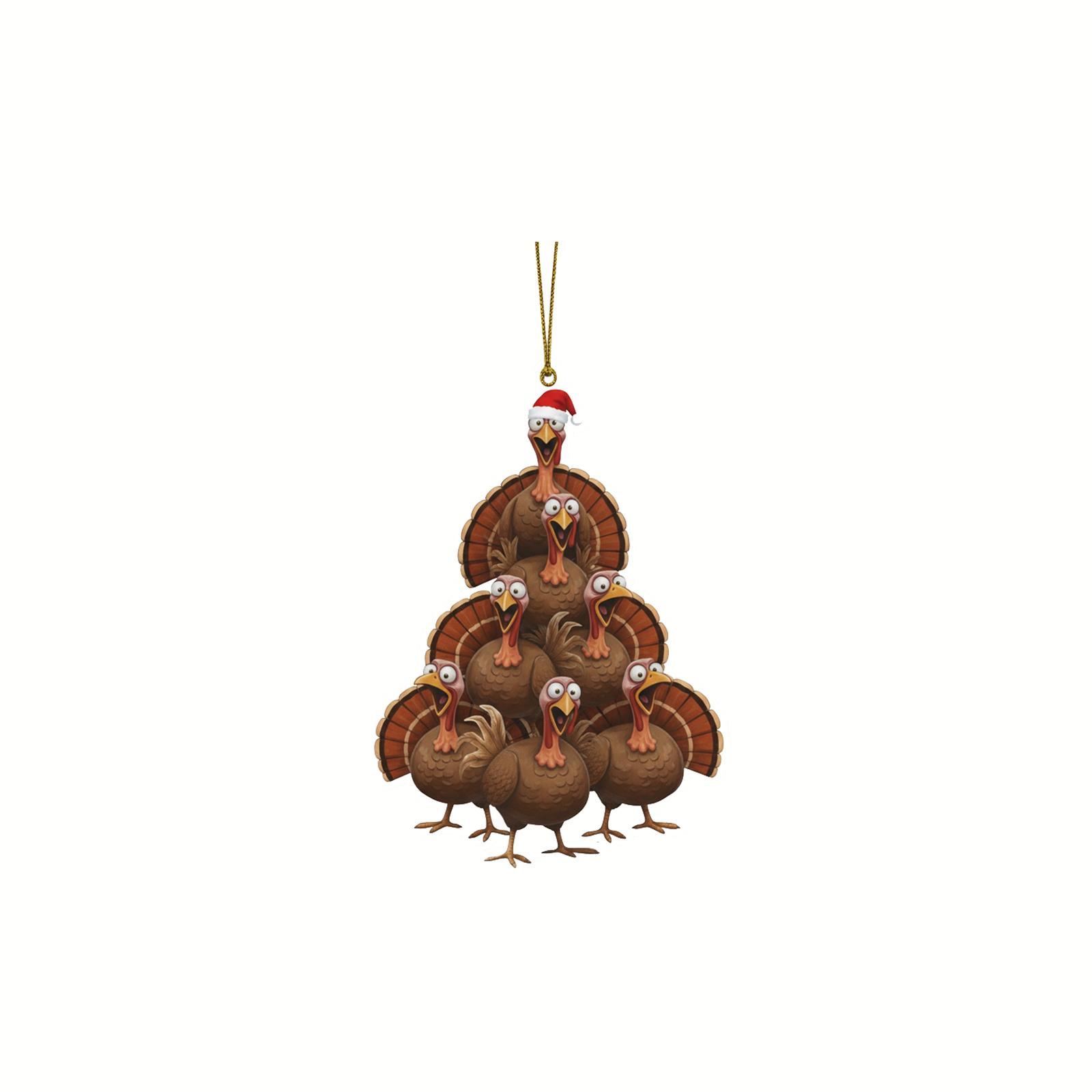 

2D Подвеска в виде индейки на День благодарения, Подвеска на рождественскую елку, Украшение для дома, Акриловая подвеска One Size
