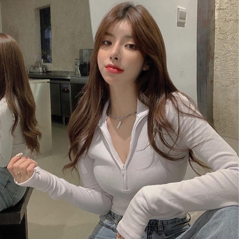 2023 Autumn Cotton Korean Slim Fit Long-Sleeve Women's Top