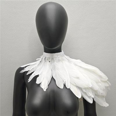 Gothic Feather Shawl Fake Collar Stage Catwalk Masquerade Halloween Costume Accessories