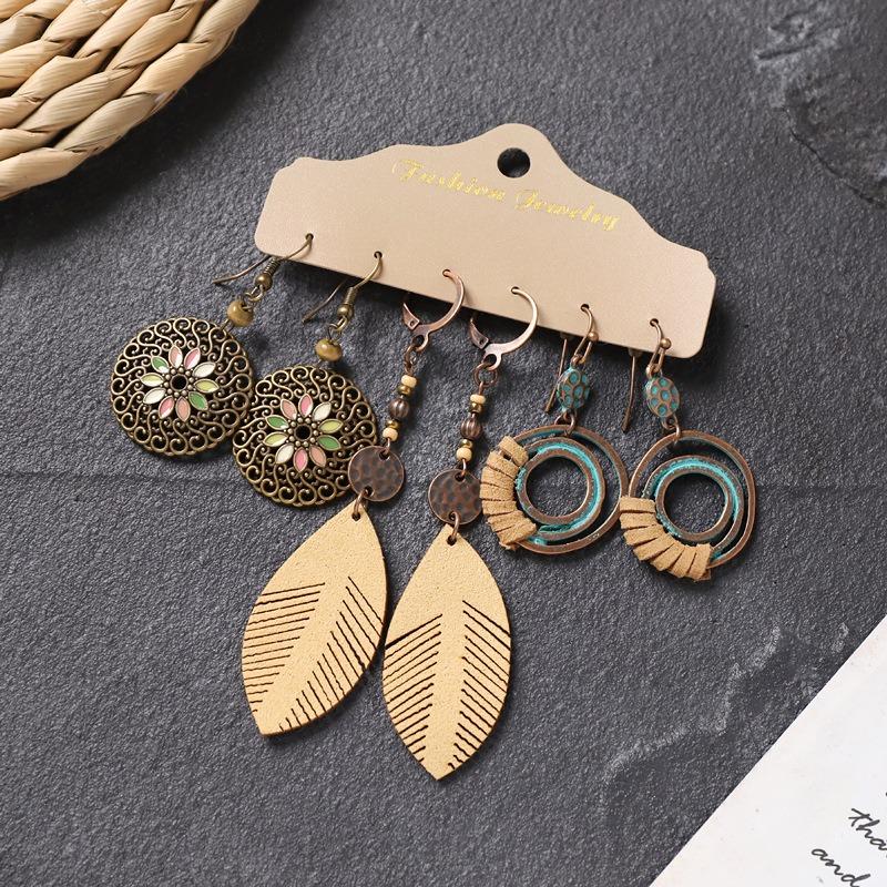 Long fringed earrings Bohemian wasteland exotic wind earrings retro vacation style suit earrings women